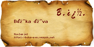 Bóka Éva névjegykártya